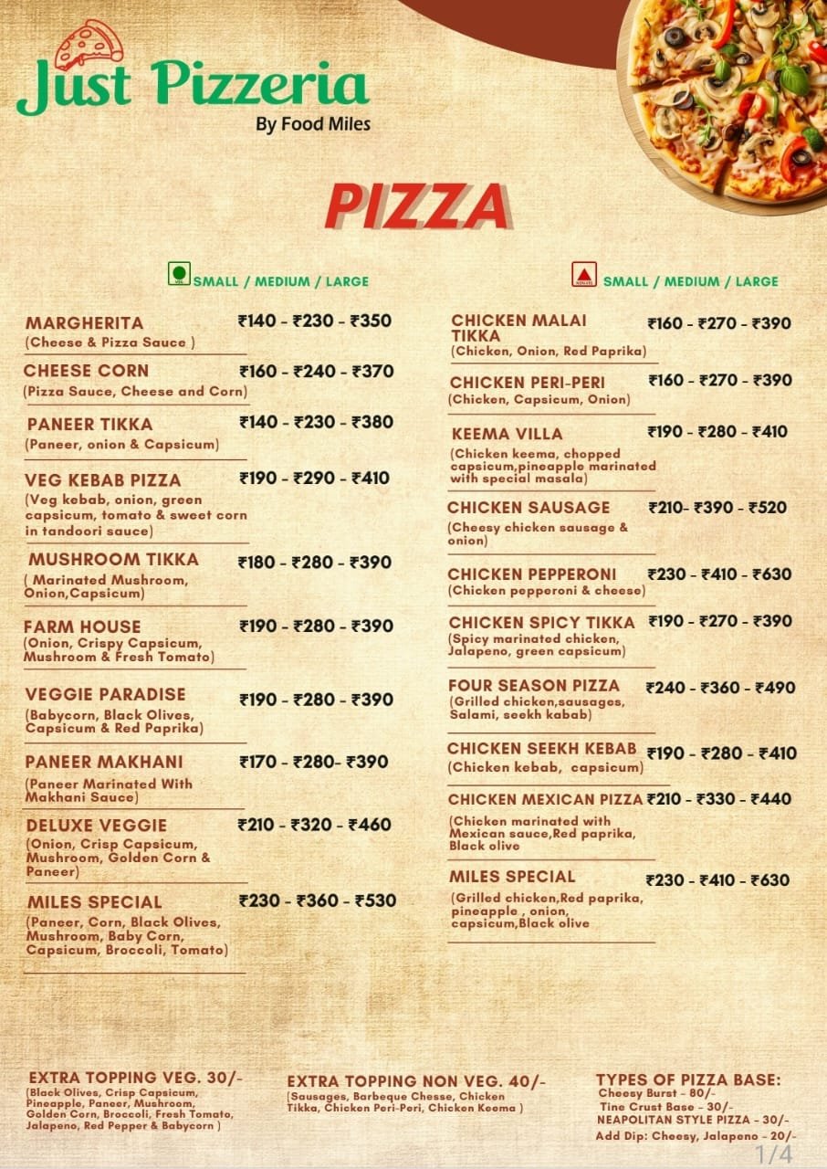 Pizza Menu